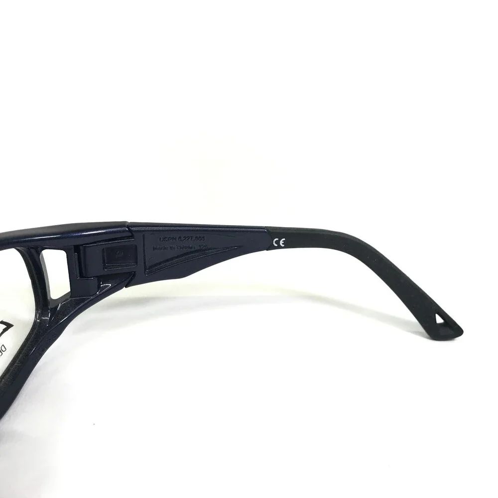 Leader Safety Eyeglasses Frames Leadero 2 Shiny Blue Square Wide Fit 52-16-125